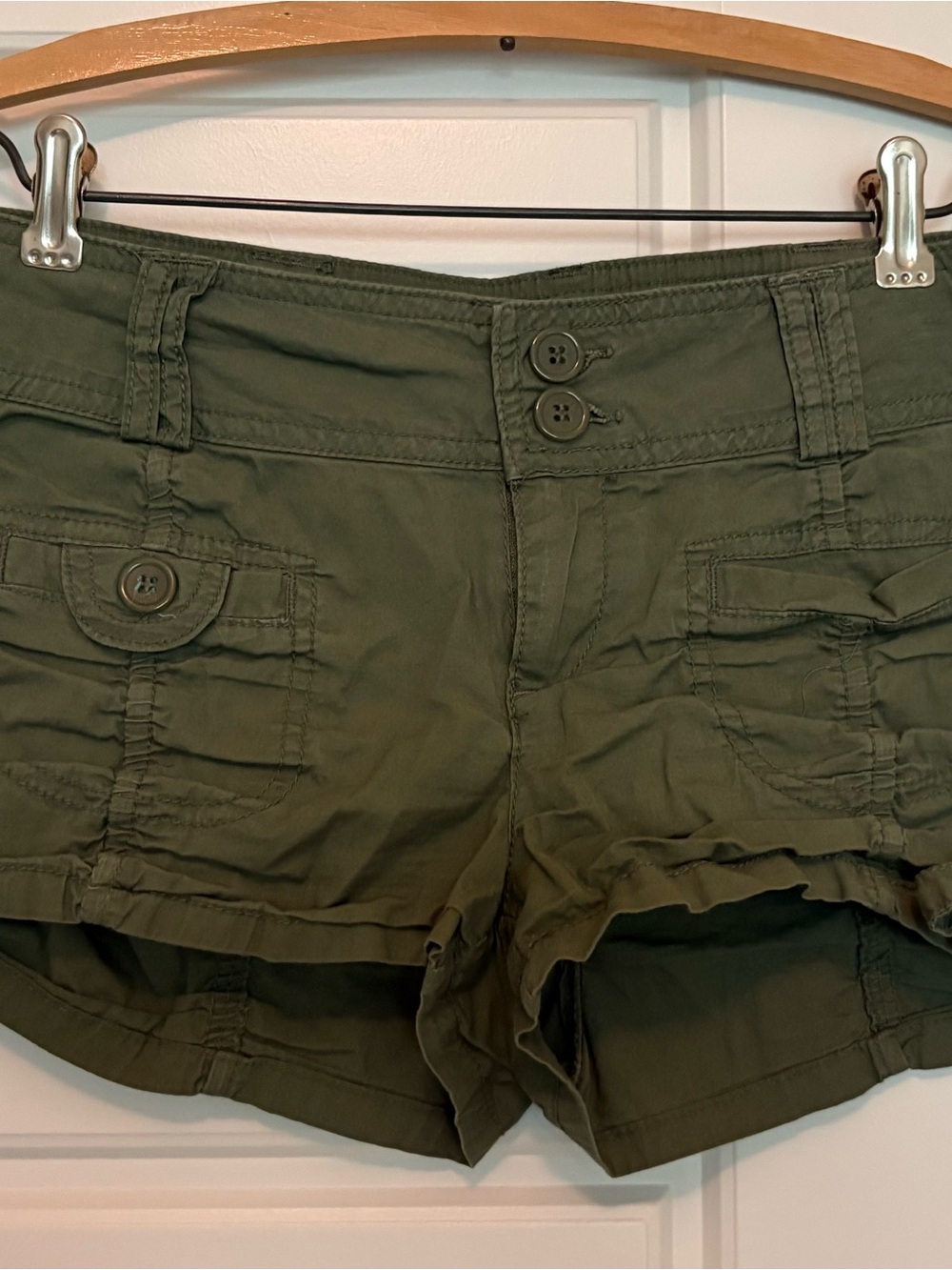 Shorts, army green short shorts size S